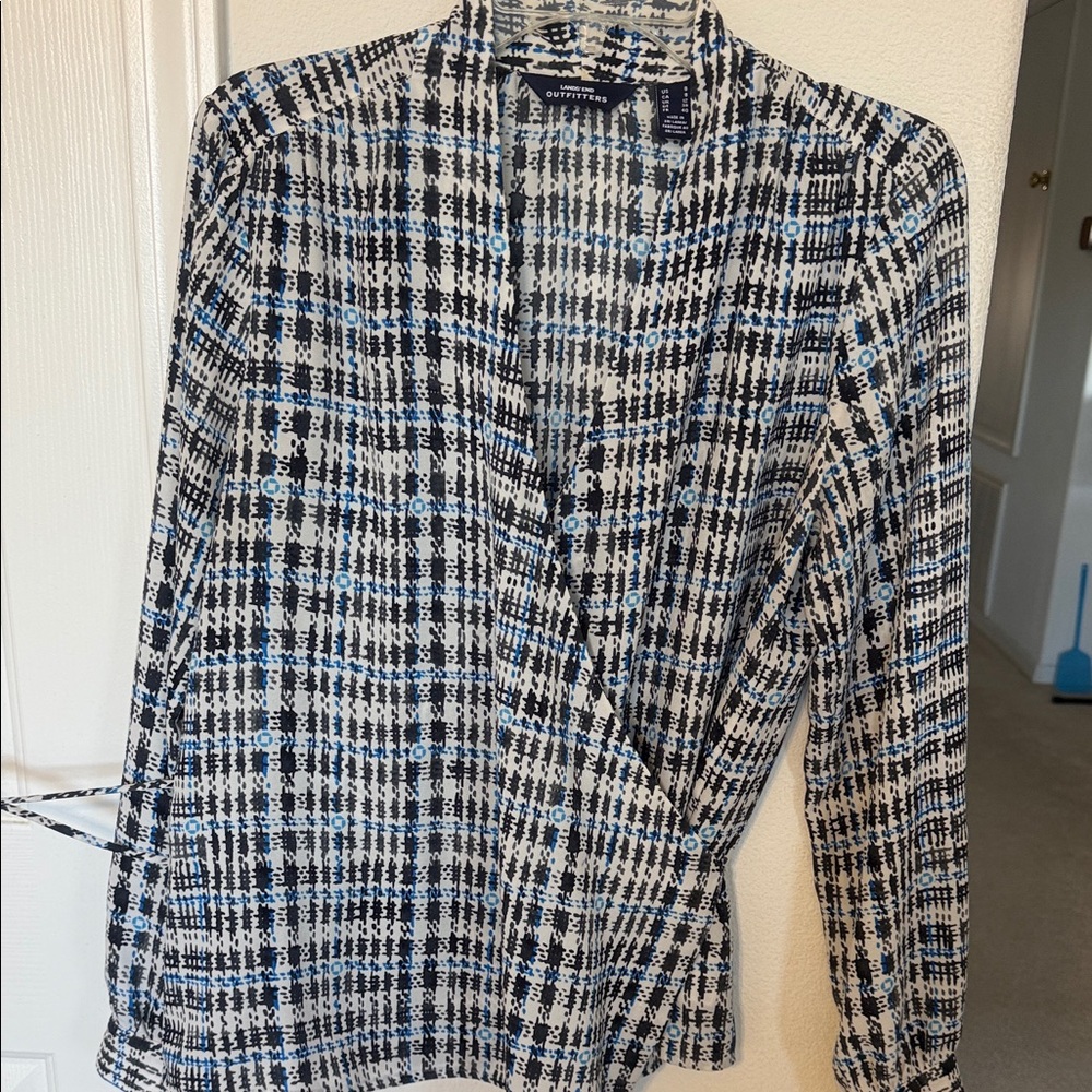 Chase Lands' End Navy and Black Checkered Blazer